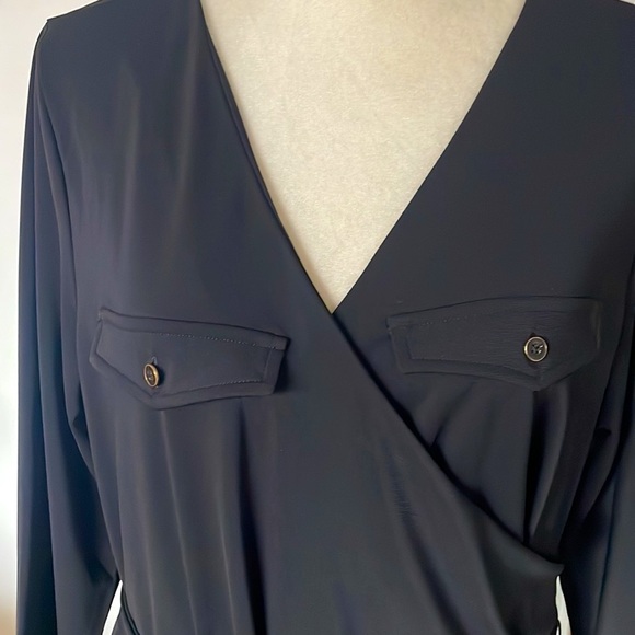 Talbots V-Neck Faux Wrap Dress 3/4 Sleeves. - Picture 5 of 9
